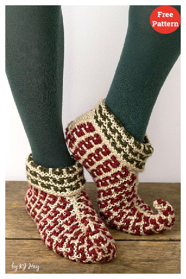 Elf Slippers Free Knitting Pattern 