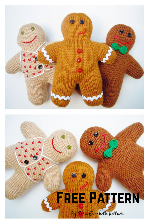 Gingerbread Boy Free Knitting Pattern