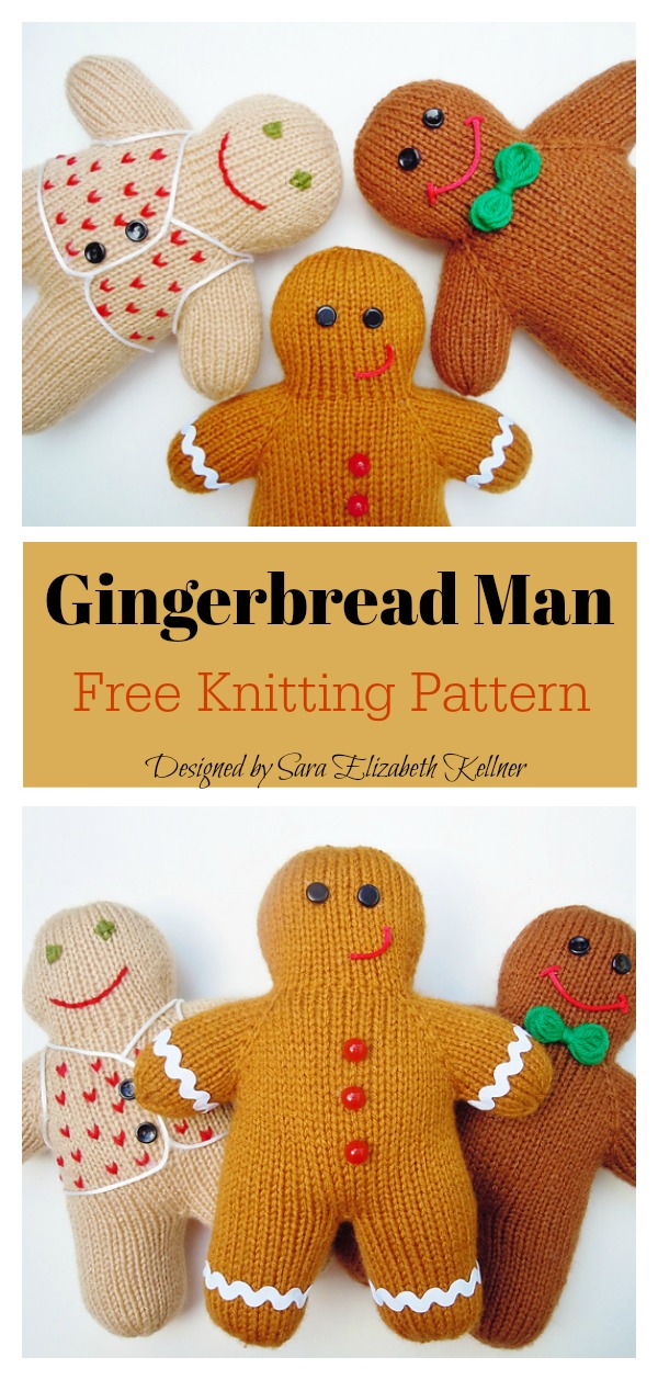 Gingerbread Man Free Knitting Pattern