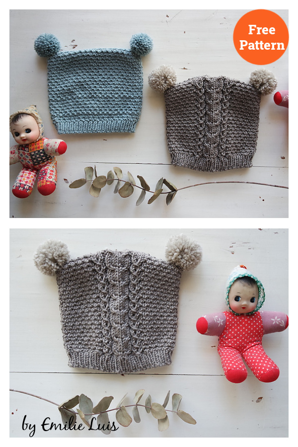 Mishka Baby Hat Free Knitting Pattern