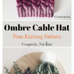 Ombre Cable Hat Free Knitting Pattern