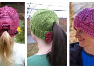 Ponytail Hat Free Knitting Patterns