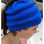 Ponytail-Poof Hat Free Knitting Pattern