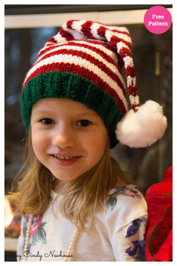 Santa's Helper Stocking Hat Free Knitting Pattern