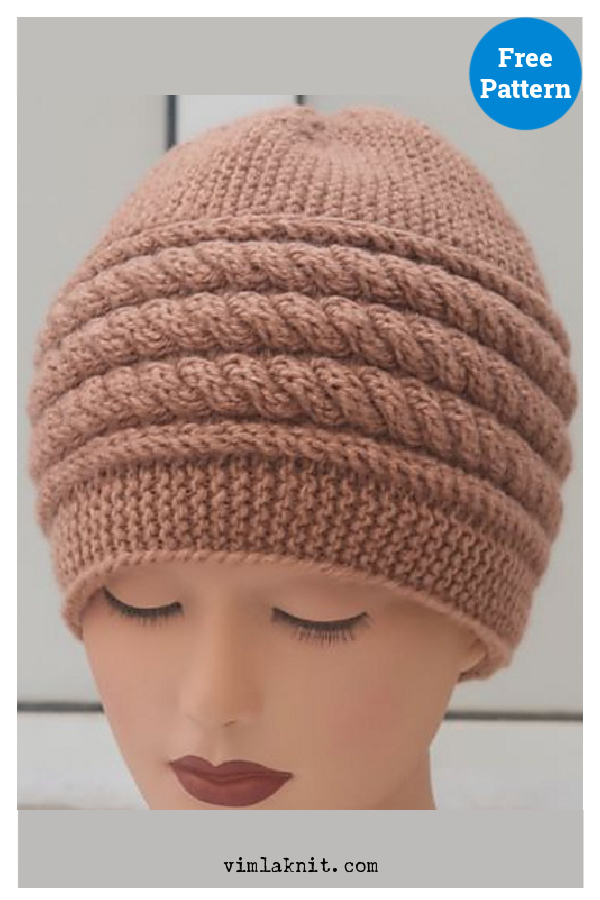 Unisex Fitted Beanie Free Knitting Pattern