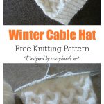 Winter Cable Hat Free Knitting Pattern