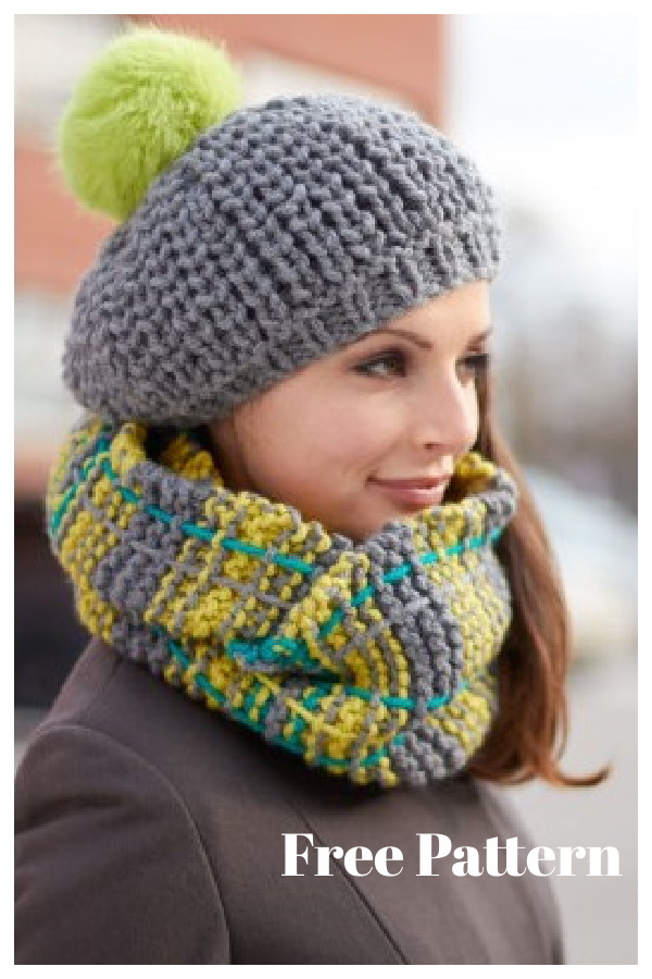 Winter Weather Hat and Cowl Set Free Knitting Pattern