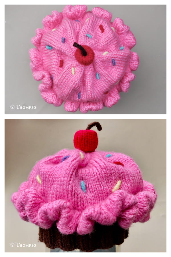 Yummy Cupcake Hat Free Knitting Pattern 