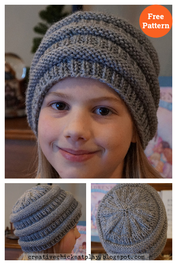 Easy Slouchy Beanie Hat Free Knitting Pattern