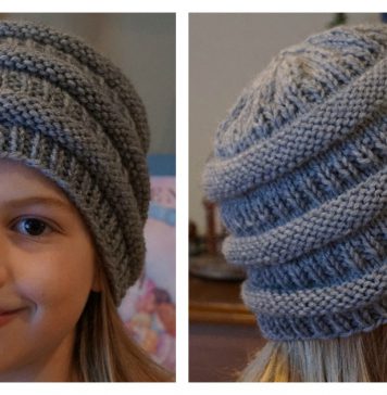 Easy Slouchy Beanie Hat Free Knitting Pattern