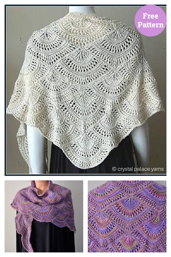 Fan Lace Shawl Free Knitting Pattern