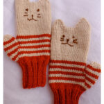 Orange Tabby Mittens Free Knitting Pattern