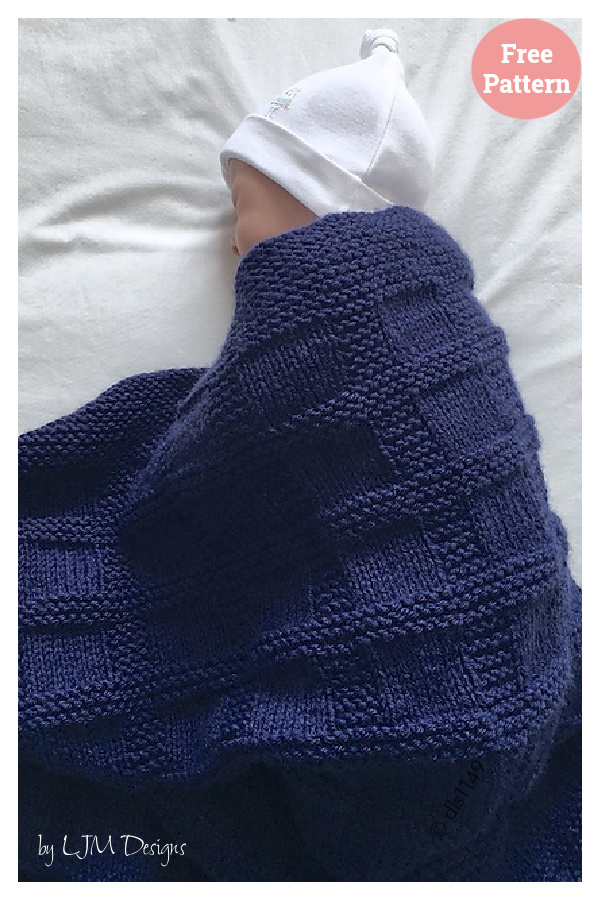 Simple Squares Baby Blanket Free Knitting Pattern