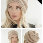 Simple Texture Slouch Hat Free Knitting Pattern