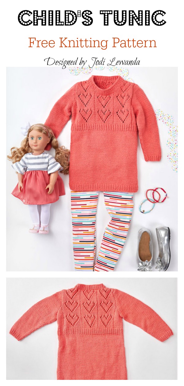 Child's Heart Yoke Tunic Free Knitting Pattern