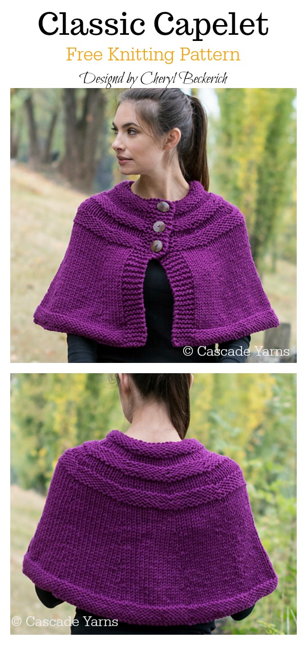 Free knit pattern capelet