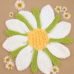 Daisy Flower Dishcloth  FREE Knitting Pattern