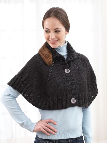 Midnight Rendezvous Capelet Free Knitting Pattern