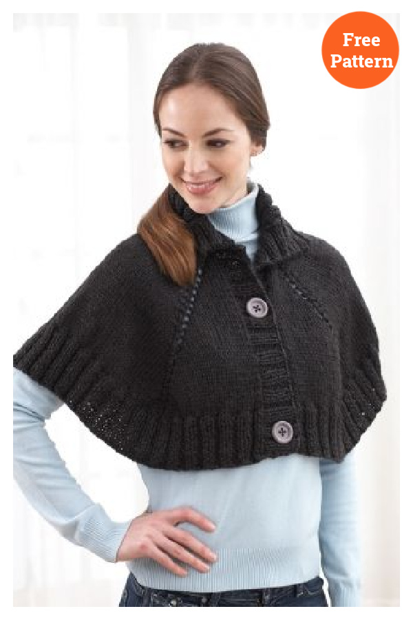 Midnight Rendezvous Capelet Free Knitting Pattern