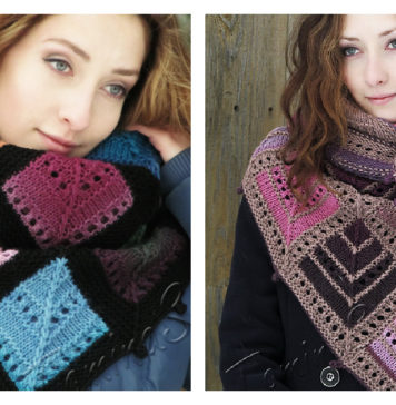 Mitered Eyelet Shawl Knitting Pattern