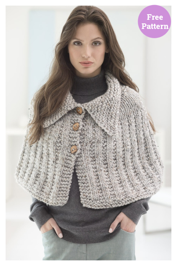 Quick Knit Capelet Free Knitting Pattern 
