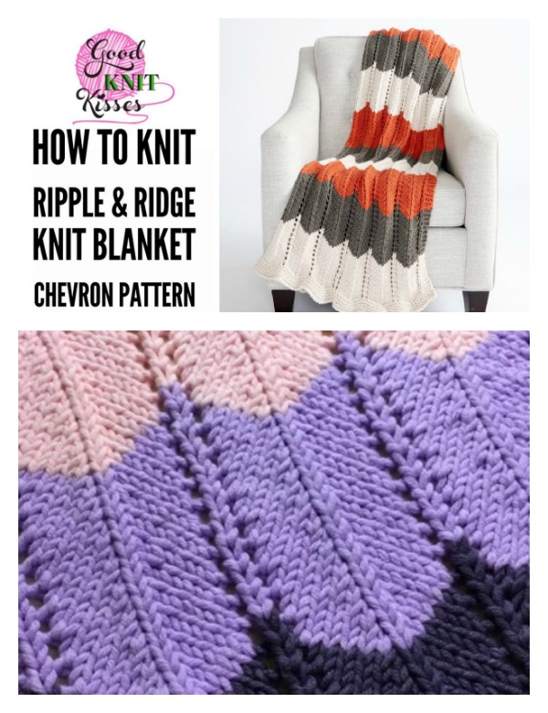 Ripple and Ridge Afghan Blanket Free Knitting Pattern and Video Tutorial 