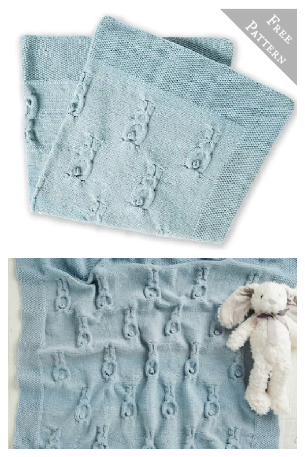 Snuggle Bunny Blanket FREE Knitting Pattern