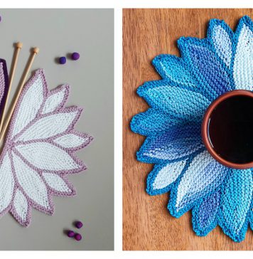 Water Lily Coaster Free Knitting Pattern
