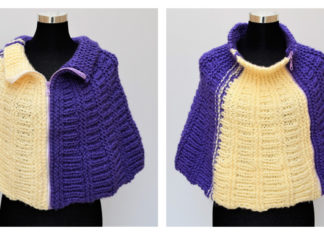 Wedges Round Cape Free Knitting Pattern
