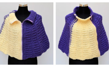 Wedges Round Cape Free Knitting Pattern