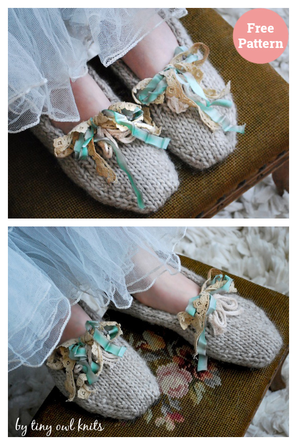 Amy March's Slippers Free Knitting Pattern