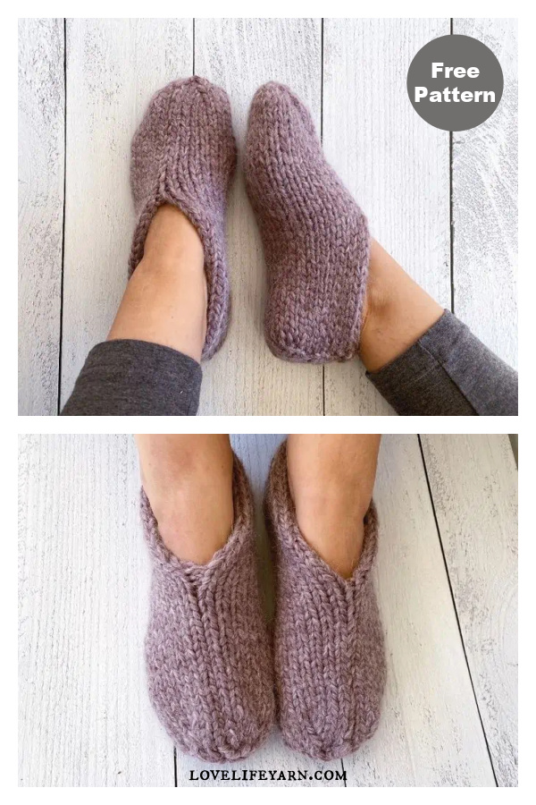 Easy Slippers Free Knitting Pattern 