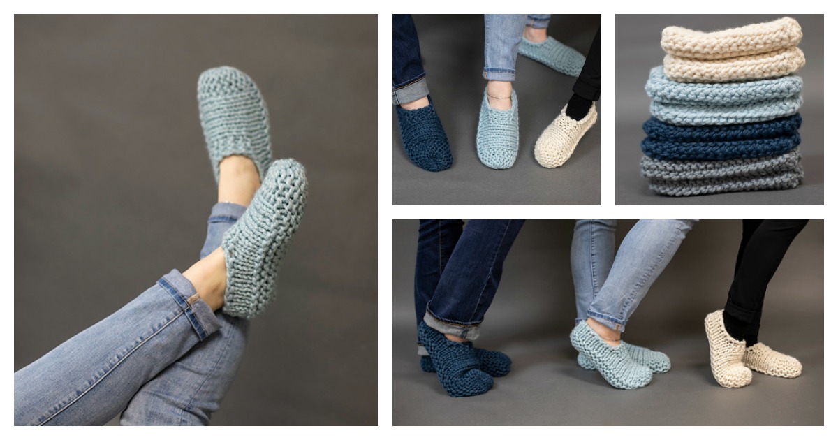 Easy slippers Free Knitting Pattern and Video Tutorial