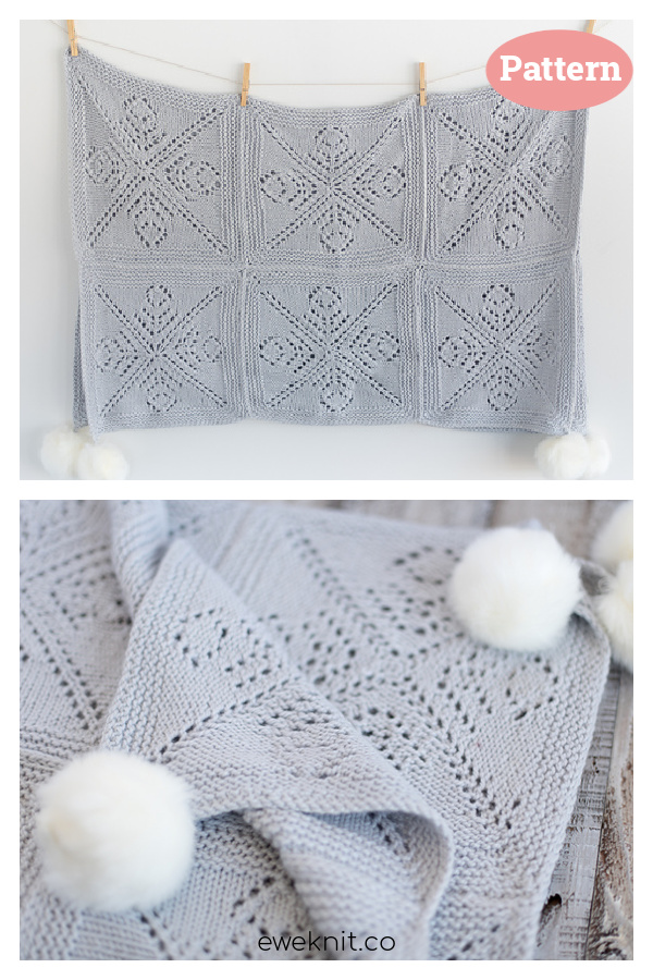 Lace Block Flora Blanket Knitting Pattern