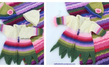 Pea Flower Fairy Baby Jacket Free Knitting Pattern