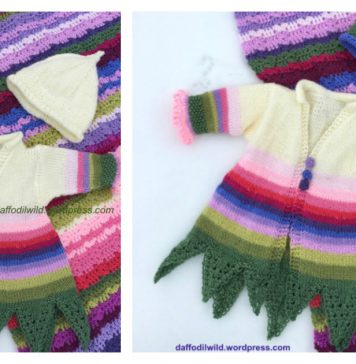 Pea Flower Fairy Baby Jacket Free Knitting Pattern
