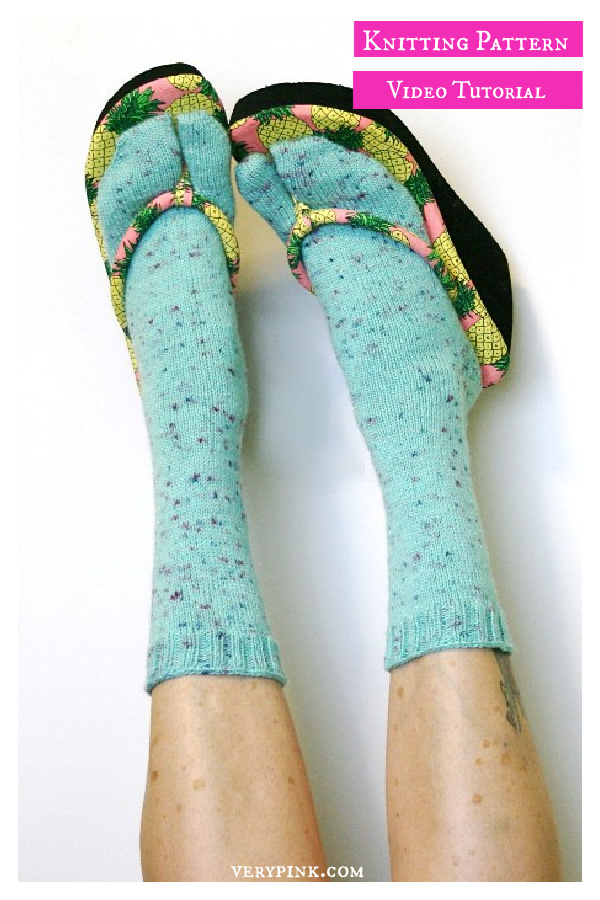 Sidewalk Talk Flip-Flop Socks Knitting Pattern and Video Tutorial