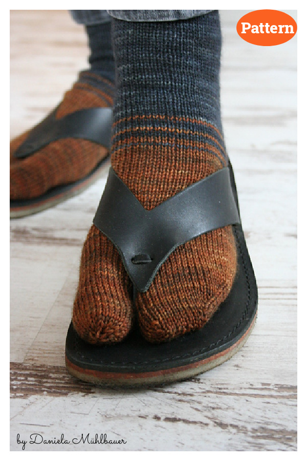 Tabi Toes Flip Flop Socks Knitting Pattern