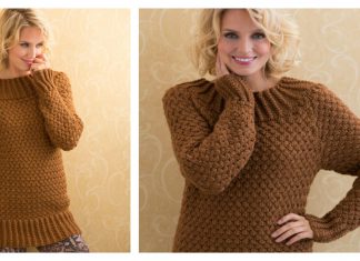 Aran Basket Stitch Sweater Free Knitting Pattern