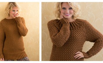 Aran Basket Stitch Sweater Free Knitting Pattern