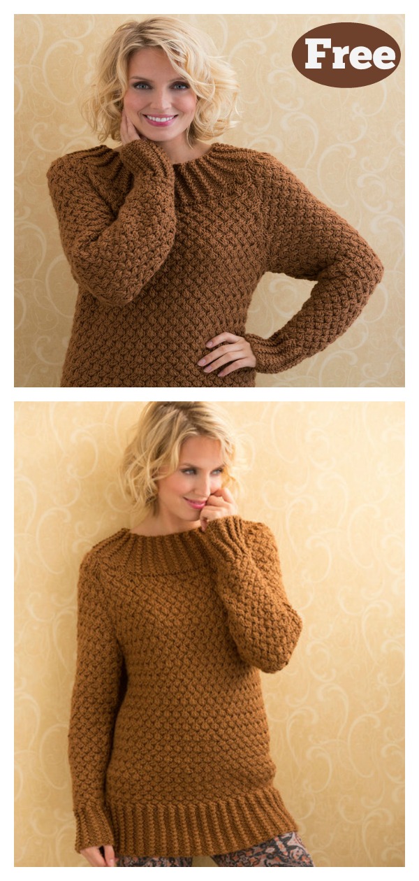 Aran Basket Stitch Sweater Free Knitting Pattern 