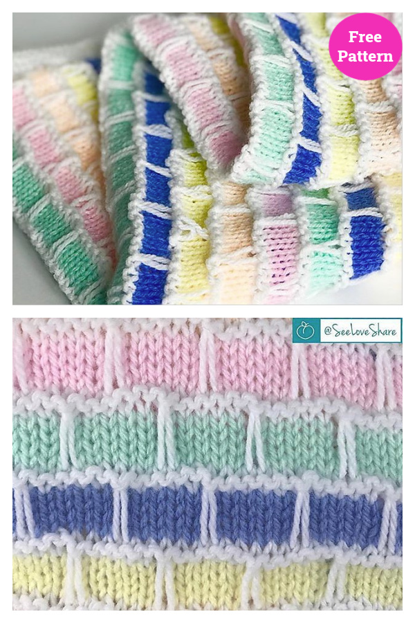 Brick & Mortar Baby Blanket Free Knitting Pattern