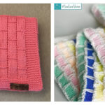 Brick Work Baby Blanket Free Knitting Pattern