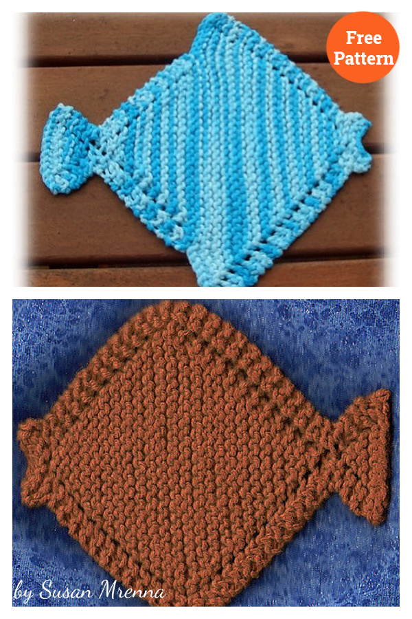 Bubbles the Fish Washcloth Free Knitting Pattern