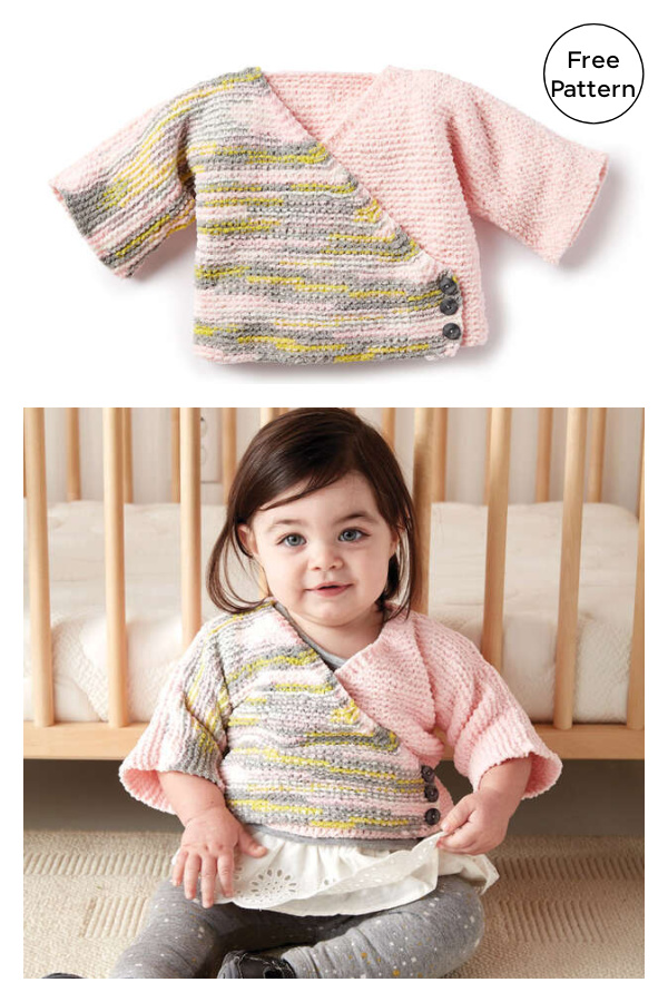 Colorblock Kimono Cardigan Free Knitting Pattern
