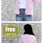Cotton Candy Beginner Cardigan Free Knitting Pattern