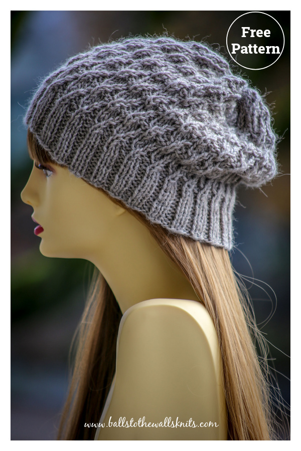 River Rush Slouch Hat Free Knitting Pattern