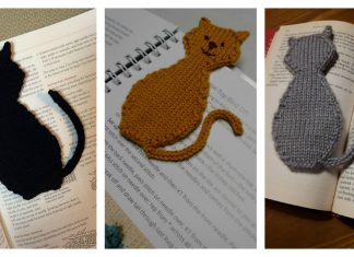 Cat Silhouette Bookmark Free Knitting Pattern