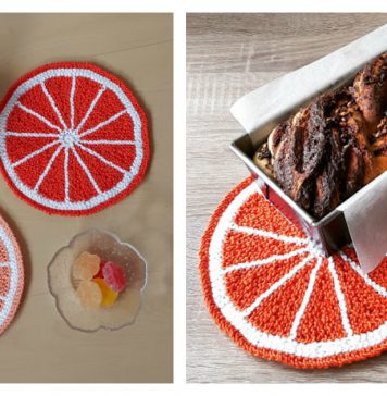 Citrus Fruit Potholder Free Knitting Pattern