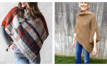 Easy Button Poncho Free Knitting Pattern